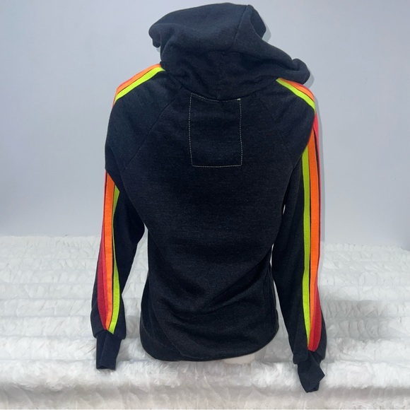 Aviator Nation Gray Stripped Zip Up Hoodie - Picture 2 of 6